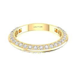 Yellow Gold Bridal Stackable Band Ring 0.85 CT