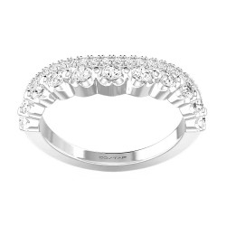 White Gold Curved Band 0.70 CT