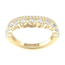 Yellow Gold Curved Band 0.70 CT