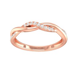 Rose Gold Bridal Stackable Band Ring 0.11 CT