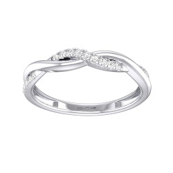 White Gold Bridal Stackable Band Ring 0.11 CT