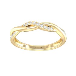 Yellow Gold Bridal Stackable Band Ring 0.11 CT
