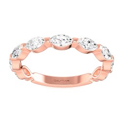 Rose Gold Diamond Bridal Band Ring 1.00 CT