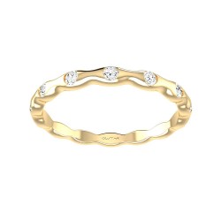 Yellow Gold Diamond Bridal Ring 0.08 CT