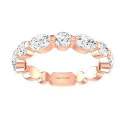 Rose Gold Diamond Bridal Band Ring 1.40 CT