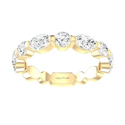 Yellow Gold Diamond Bridal Band Ring 1.40 CT