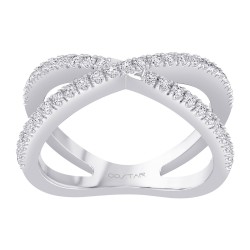 White Gold Diamond Fashion Ring  0.37 CT