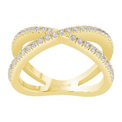 Yellow Gold Diamond Fashion Ring  0.37 CT
