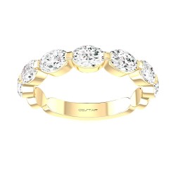 Yellow Gold Diamond Bridal Band Ring 1.30 CT