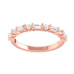 Rose Gold Diamond Bridal Band Ring 0.35 CT