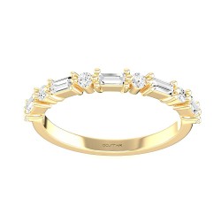 Yellow Gold Diamond Bridal Band Ring 0.35 CT