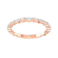Rose Gold Diamond Bridal Band Ring 0.30 CT