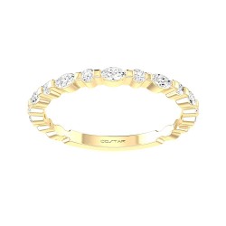 Yellow Gold Diamond Bridal Band Ring 0.30 CT