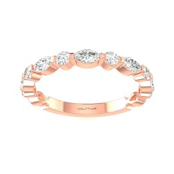 Rose Gold Diamond Bridal Band Ring 0.65 CT