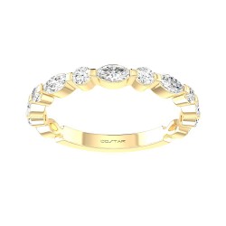 Yellow Gold Diamond Bridal Band Ring 0.65 CT