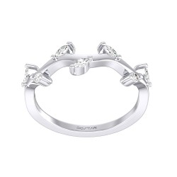 White Gold Bridal Stackable Band Ring 0.20 CT