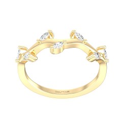 Yellow Gold Bridal Stackable Band Ring 0.20 CT