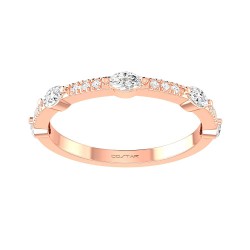Rose Gold Bridal Stackable Band Ring 0.21 CT