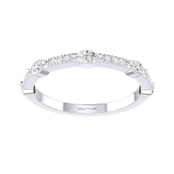 White Gold Bridal Stackable Band Ring 0.21 CT