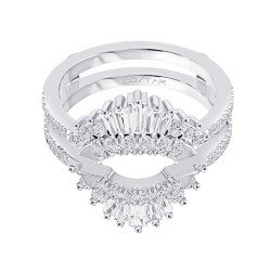 White Gold Bridal Diamond Stackable Band 3/4 CT
