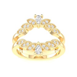 Yellow Gold Semi-Mount Diamond Ring 0.35 CT