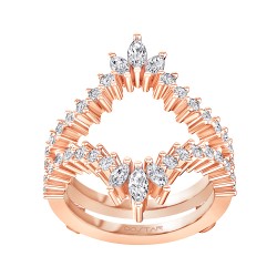Rose Gold Bridal Diamond Ring Mount 0.90 CT