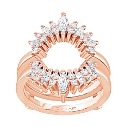 Rose Gold Bridal Diamond Wedding Ring Mount 0.62 CT