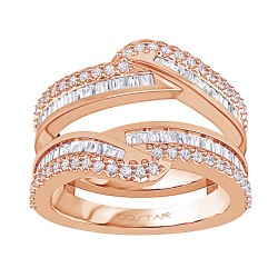 Rose Gold Stackable Bridal Diamond Ring Mount 0.91 CT