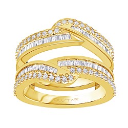 Yellow Gold Stackable Bridal Diamond Ring Mount 0.91 CT