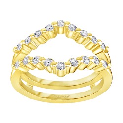 Yellow Gold Stackable Band Ring 0.30 CT