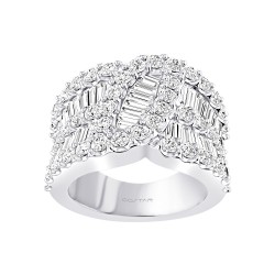 White Gold Diamond Fashion Ring  3.50 CT