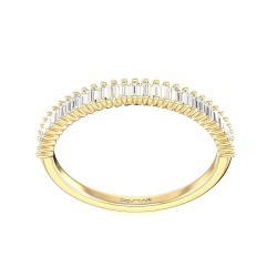 Yellow Gold Bridal Stackable Band Ring 0.46 CT