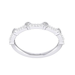 White Gold Diamond Band Ring 0.10 CT