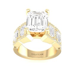 Yellow Gold Semi-Mount Diamond Ring 1.70 CT