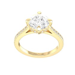 Yellow Gold Diamond Semi-Mount Ring 0.35 CT