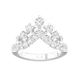 White Gold Diamond Bridal Band RingS-CURV 0.75 CT