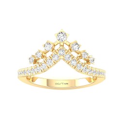 Yellow Gold Diamond Bridal Band Ring 0.40 CT