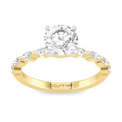 Yellow Gold Diamond Bridal Semi Mount 0.22 CT