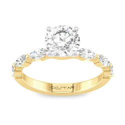 Yellow Gold Diamond Bridal Semi Mount 0.45 CT