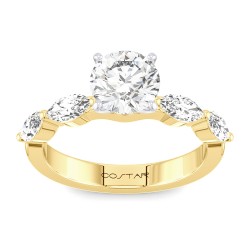 Yellow Gold Diamond Bridal Semi Mount 0.60 CT