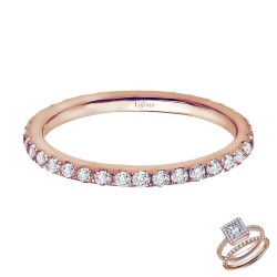 0.5 CTTW Rose Gold Simulated Diamond Stackables Rings