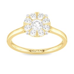 Yellow Gold Diamond Cluster Ring  1/2 CT