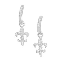 White Gold Diamond Fleur De Lis Earrings  0.27 CT