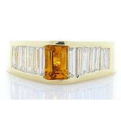 14K Yellow Gold Citrine Gemstone Ring