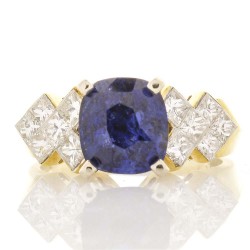 18K Yellow Gold Sapphire Gemstone Ring