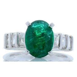 Platinum Emerald Gemstone Ring