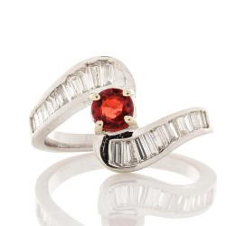 14K White Gold Ruby Gemstone Ring