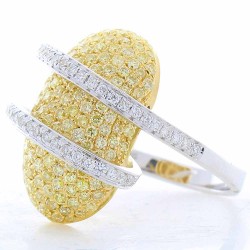 18K Two-Tone Diamond Gemstone Ring