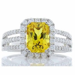 18K White Gold Sapphire Gemstone Ring