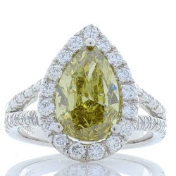 Platinum Diamond Gemstone Ring